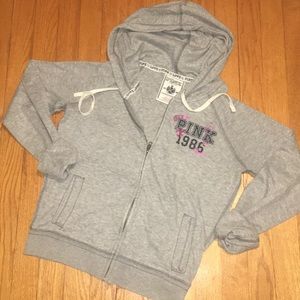 {Victoria’s Secret PINK} Grey Zip-Up Hoodie